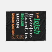 Couverture Polaire Funny Irish Fluent In Smart St Patricks Gift  (Devant (Horizontal))
