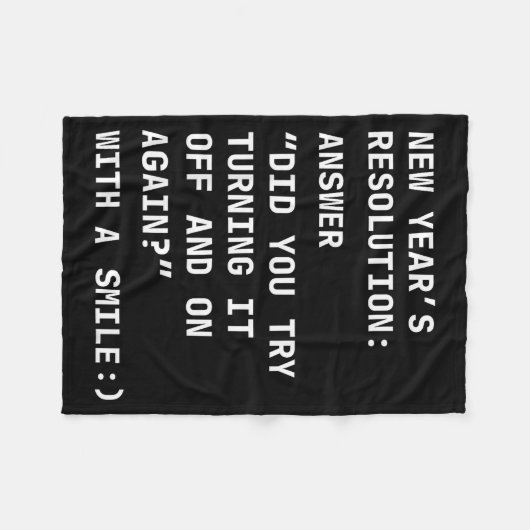 Couverture Polaire Funny It New Year’s Resolution Tech Computer Suprt (Devant (Horizontal))