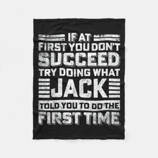 Couverture Polaire Funny Jack If At First You Don't Succeed Try Doing (Devant)