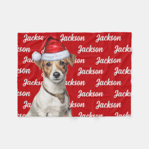 Couverture Polaire Funny Jack Russell Nom du chien Motif Noël