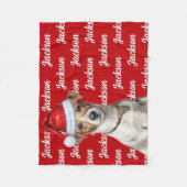 Couverture Polaire Funny Jack Russell Nom du chien Motif Noël (Devant)