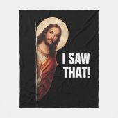 Couverture Polaire Funny Jesus "I Saw That" Christian meme design (Devant)