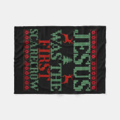 Couverture Polaire Funny Jesus Was The First Ecrow Ugly Sweater Style (Devant (Horizontal))