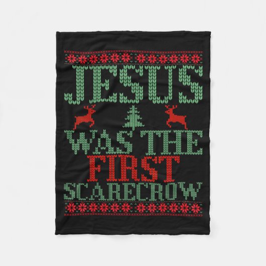 Couverture Polaire Funny Jesus Was The First Ecrow Ugly Sweater Style (Devant)