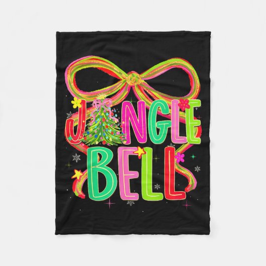 Couverture Polaire Funny Jingle Bells Coquette Bow Merry Christmas Gi (Devant)