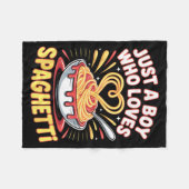 Couverture Polaire Funny Just A Boy Who Loves Spaghetti  (Devant (Horizontal))