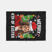 Couverture Polaire Funny Kamala Harris Noël Santa Hat Joyeux 4e (Devant (Horizontal))