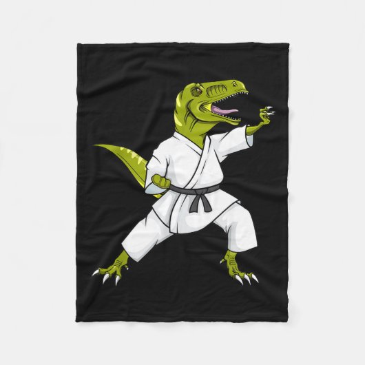 Couverture Polaire Funny Karatesaurus T-rex Dinosaur Karate Samurai D (Devant)