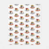 Couverture Polaire Funny Kawaii Cute Sushi Cats Blanche Toison (Devant)