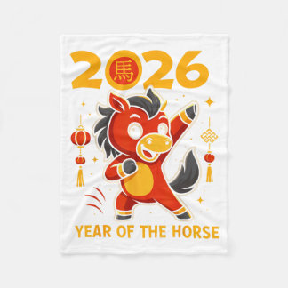 Couverture Polaire Funny Kawaii Lunar 2026 Year of The Horse Chinese
