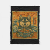 Couverture Polaire Funny Kawaii Ramen Husky Japanese Noodles Husky Ea (Devant)