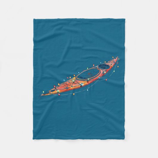 Couverture Polaire Funny Kayak Christmas Graphics Lights Lover Kayaki (Devant)