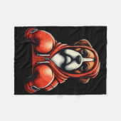 Couverture Polaire Funny Kickboxing Or Boxing Boxer Dog  (Devant (Horizontal))