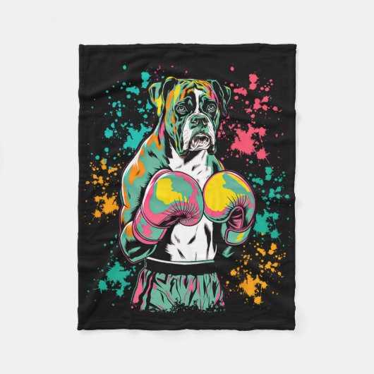 Couverture Polaire Funny Kickboxing Or Boxing Boxer Dog _1  (Devant)