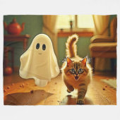 Couverture Polaire Funny Kitten Éffrayant Friend Design (Devant (Horizontal))