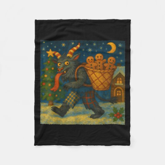Couverture Polaire Funny Krampus Gingerbread Night Festive Creepy Hol (Devant)