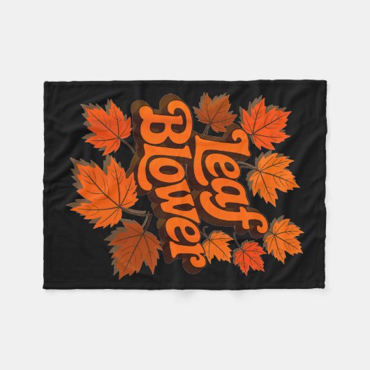 Couverture Polaire Funny Leaf Blower Fall Autumn Costume Matching Out (Devant (Horizontal))