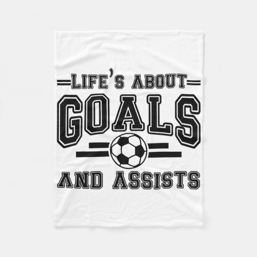 Couverture Polaire Funny Life's About Goals And Ists Soccer  (Devant)