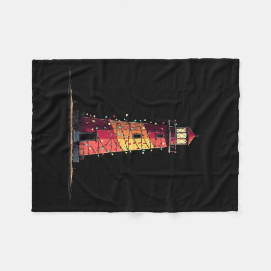 Couverture Polaire Funny Lighthouse Christmas Graphics Lights Lover (Devant (Horizontal))