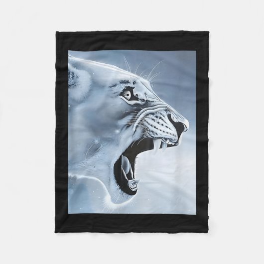 Couverture Polaire Funny Lion Singe Mème Ragebait Mème Brainrot Gen (Devant)