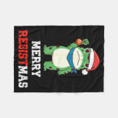 Couverture Polaire Funny Litical Frog Christmas Merry Resistmas 2025  (Devant (Horizontal))