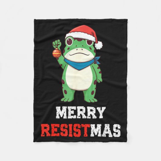 Couverture Polaire Funny Litical Frog Christmas Merry Resistmas 2025  (Devant)