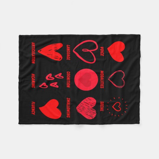 Couverture Polaire Funny Lsp Speech Language Pathologist Valentines  (Devant (Horizontal))