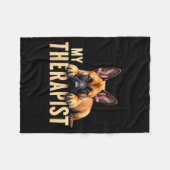 Couverture Polaire Funny Malinois Puppy My Therast Belgian Shepherd D (Devant (Horizontal))