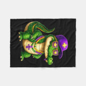 Couverture Polaire Funny Mardi Gras Alligator Beads Carnival Celebrat (Devant (Horizontal))