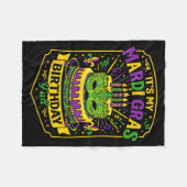 Couverture Polaire Funny Mardi Gras Birthday Y’all Cake Carnival Cele (Devant (Horizontal))