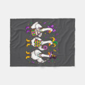 Couverture Polaire Funny Mardi Gras Carnival Silly Goose Mask Louisia (Devant (Horizontal))