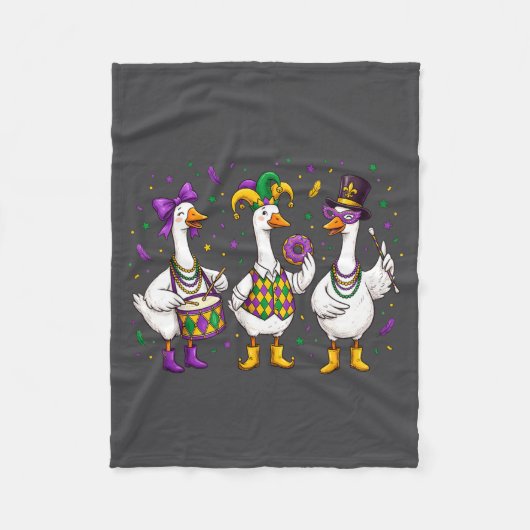 Couverture Polaire Funny Mardi Gras Carnival Silly Goose Mask Louisia (Devant)