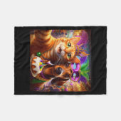 Couverture Polaire Funny Mardi Gras Cat Dachshund Selfie Squad (Devant (Horizontal))