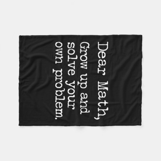 Couverture Polaire Funny Math Grow Up And Solve Your Own Problems  (Devant (Horizontal))