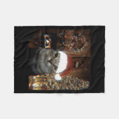 Couverture Polaire Funny Meme Cat Taking A Selfie Christmas Xmas Ligh (Devant (Horizontal))