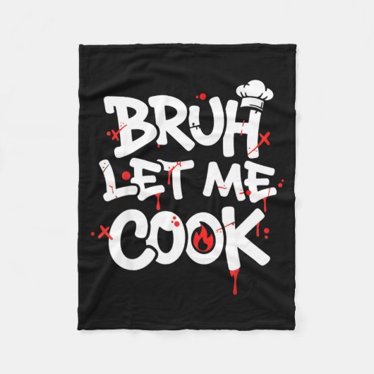 Couverture Polaire Funny Meme Cooking Retro Bruh Let Me Cook Mom Dad  (Devant)