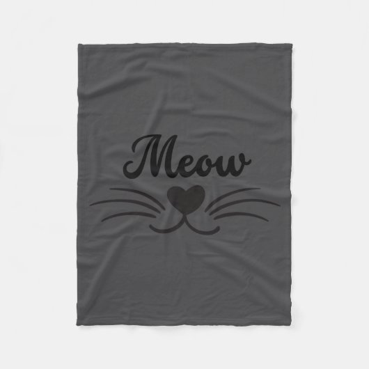 Couverture Polaire Funny Meow Kitty Cat Mustache And Whisker  (Devant)