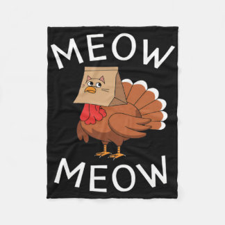 Couverture Polaire Funny Meow Thanksgiving Turkey In Cat Costume For 