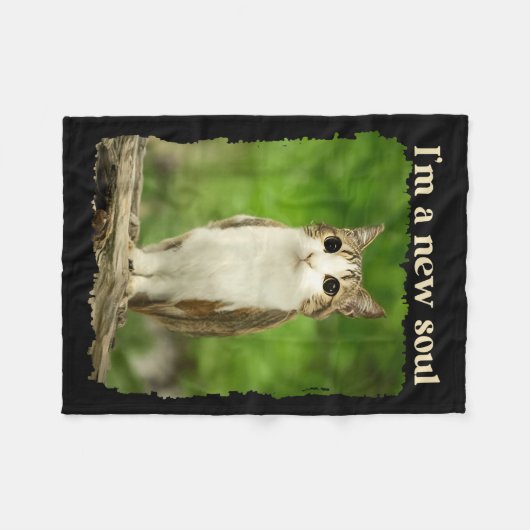 Couverture Polaire Funny Meowl Meme, Cat Owl Meme Brainrot Gen Alpha (Devant (Horizontal))