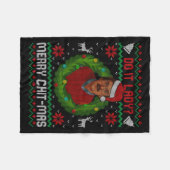 Couverture Polaire Funny Merry Chit-mas Ugly Christmas Sweater (Devant (Horizontal))