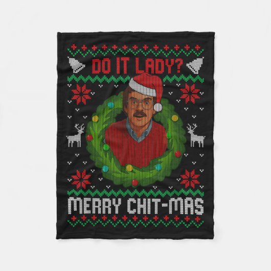 Couverture Polaire Funny Merry Chit-mas Ugly Christmas Sweater (Devant)