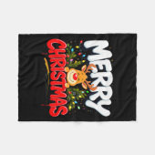 Couverture Polaire Funny Merry Christmas Reindeer Xmas Family Men &am (Devant (Horizontal))