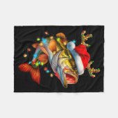 Couverture Polaire Funny Merry Fishmas B Fish Fishing Christmas Xmas (Devant (Horizontal))
