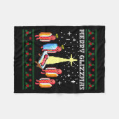 Couverture Polaire Funny Merry Glizzmas Hot Dogs Family Group Ugly Ch (Devant (Horizontal))