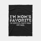 Couverture Polaire Funny Moms Favorite Son Daughter I'm Mom's Favorit (Devant)