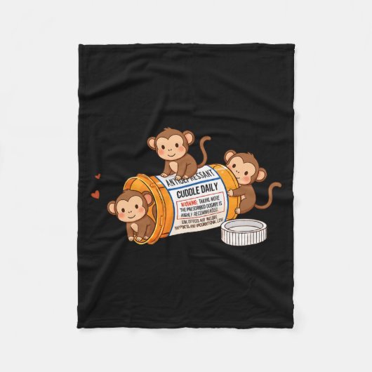 Couverture Polaire Funny Monkey Anti Depressant Zoo Boys Girls Kids P (Devant)