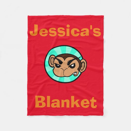 COUVERTURE POLAIRE FUNNY MONKEY PERSONNALISÉ FLEECE BLANKET (Devant)