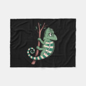 Couverture Polaire Funny Morning Person Coffee Lover Chameleon  (Devant (Horizontal))