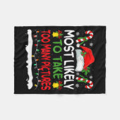 Couverture Polaire Funny Most Likely To Take Too Many Ctures Christma (Devant (Horizontal))
