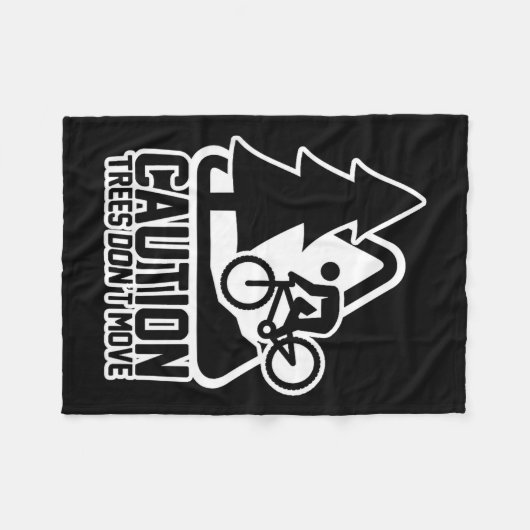 Couverture Polaire Funny Mountain Biking Warning - Caution Trees Do N (Devant (Horizontal))